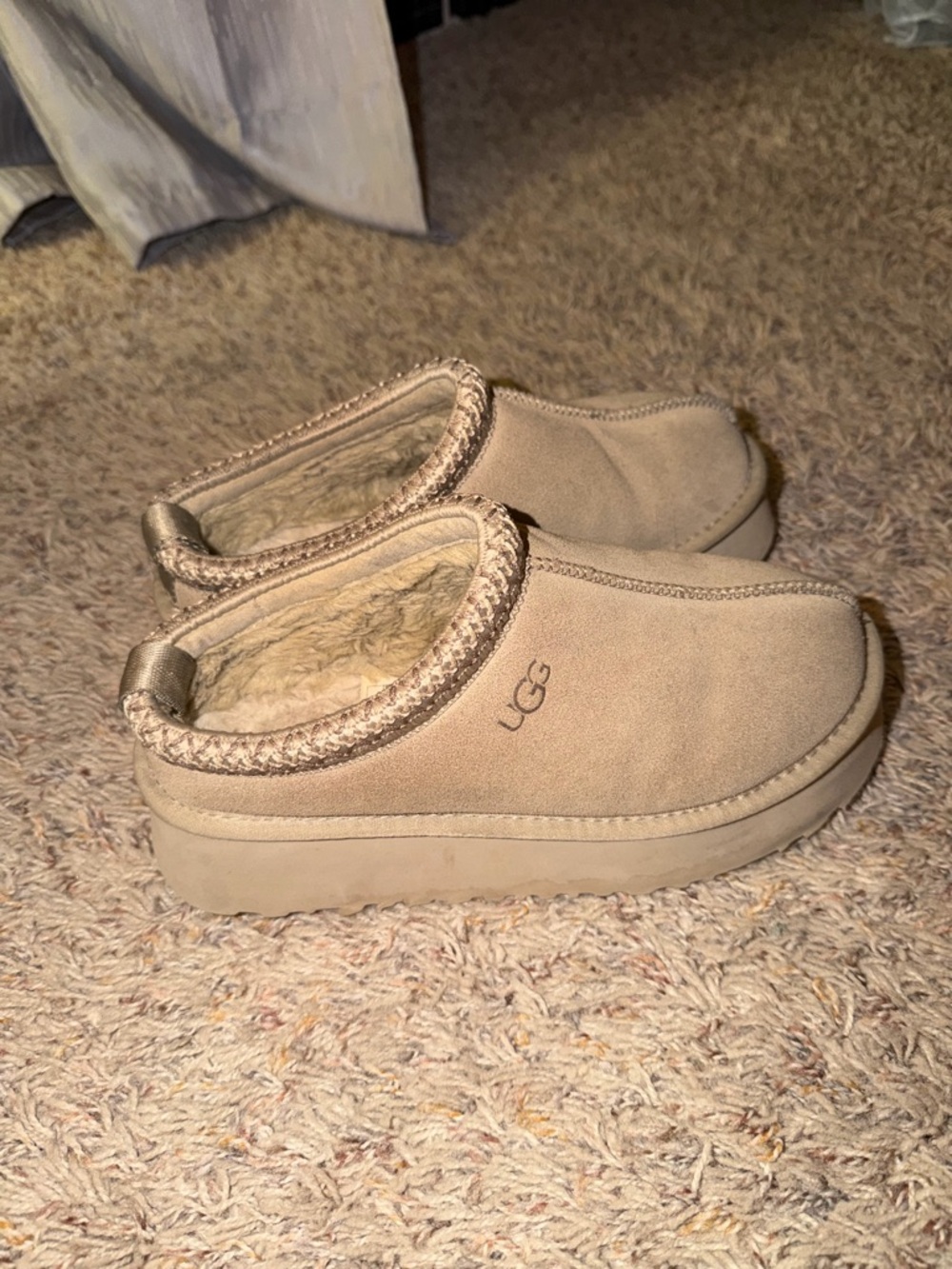 UGG Slip-On Suede Shearling Clog - Sand